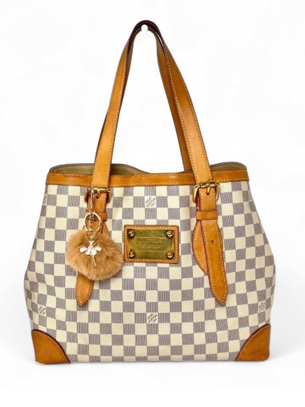 Auth Louis Vuitton Damier Azur Hampstead MM Tote Bag